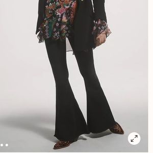 Free People CRVY Black High Waist Bellbottom Super Flare Jeans